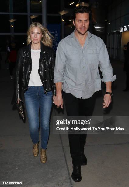 Ali Larter and Hayes MacArthur are seen on March 18, 2019 in Los Angeles.