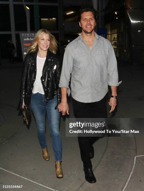 Ali Larter and Hayes MacArthur are seen on March 18, 2019 in Los Angeles.