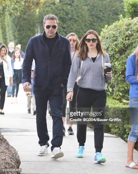 Ben Affleck and Jennifer Garner are seen on March 19, 2019 in Los Angeles, California.