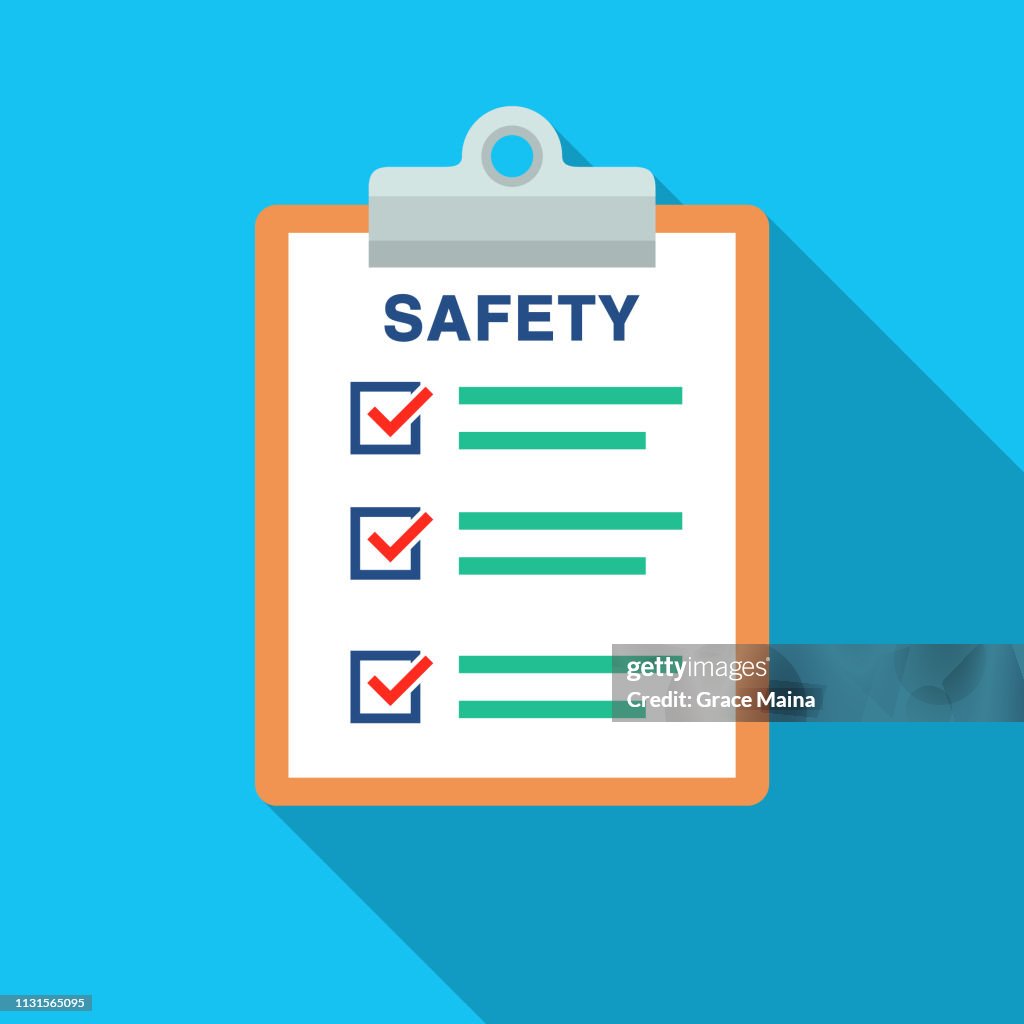 Safety Document List With Check Marks And Clipboard