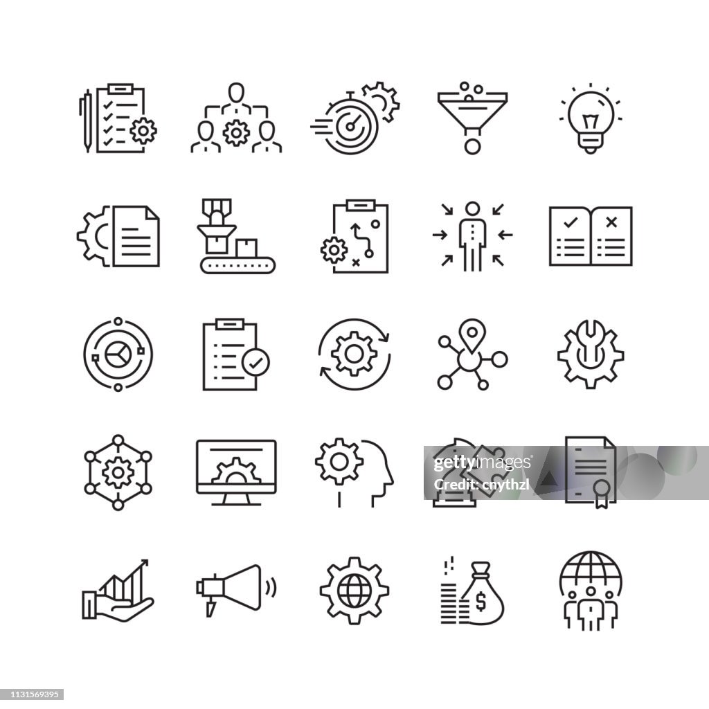 Product Management Related Vector Line Icons