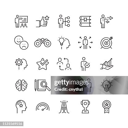 Mentoring and Training Related Vector Line Icons Mentoring and Training Related Vector Line Icons