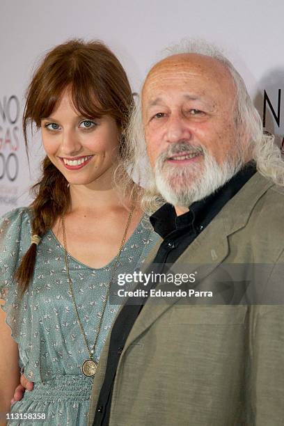 Michelle Jenner and Montxo Armendariz attend No tengas Miedo photocall at Princesa cinema on April 25, 2011 in Madrid, Spain.