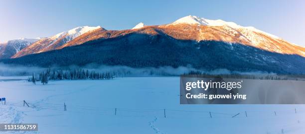 china kuitun snow mountain, xinjiang, china - 大自然美 fotografías e imágenes de stock