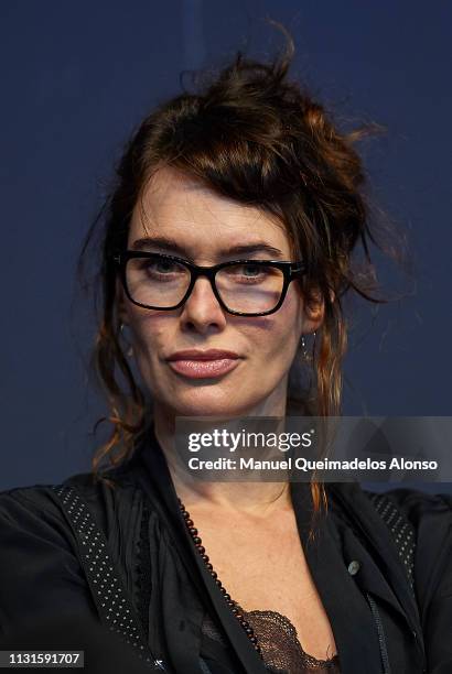 Actress Lena Headey attends the Heroes Comic Con at Feria Valencia on February 23, 2019 in Valencia, Spain.