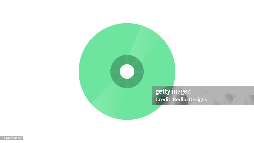 Compact disk, disc, flat CD icon