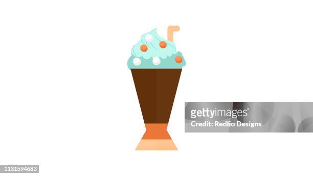 ilustrações, clipart, desenhos animados e ícones de ícone do milkshake da bebida da sobremesa do chocolate - frozen drink