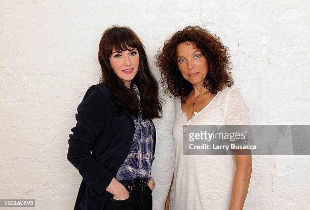 Actress Carice van Houten and director Paula van der Oest visit the Tribeca Film Festival 2011 portrait studio on April 25, 2011 in New York City.