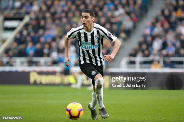 Miguel Almirón of Newcastle United during the Premier League match between Newcastle United and Huddersfield Town at St. James Park on February 23,...