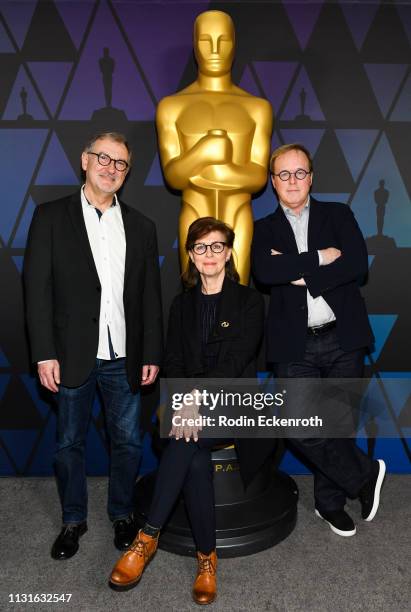 John Walker, Nicole Paradis Grindle, and Brad Bird attend the 91st Oscars - Oscar Week: Animated Features at the Academy of Motion Picture Arts and...