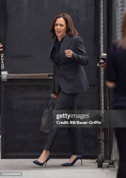 Senator Kamala Harris is seen at 'Jimmy Kimmel Live' on March 19, 2019 in Los Angeles, California.