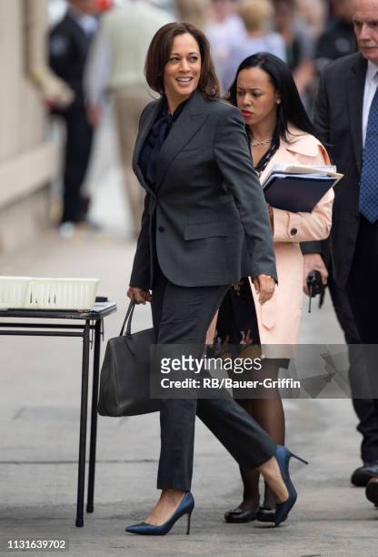 Senator Kamala Harris is seen at 'Jimmy Kimmel Live' on March 19, 2019 in Los Angeles, California.