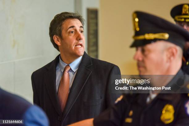 Michael Cohen, longtime lawyer for Donald Trump, arrives at the U.S. Capitol to testify before the House Intelligence Committee in a closed session...