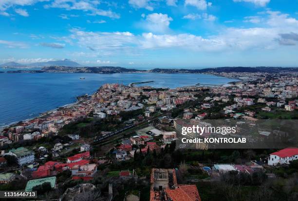 View the Pozzuoli city, in Campi Flegrei, Campania region, Southern Italy.