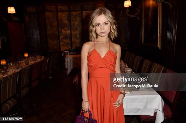 Lady Amelia Windsor attends Salvatore Ferragamo Dinner Party during Milan Fashion Week Autumn/Winter 2019/20 on February 23, 2019 in Milan, Italy.