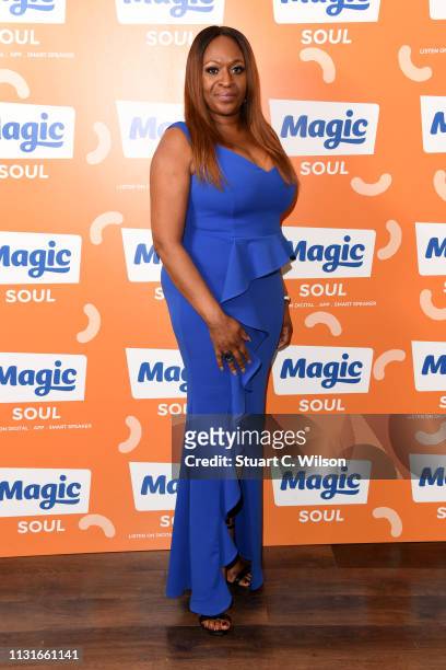 Angie Greaves poses backstage during the Magic Soul Live at Eventim Apollo, Hammersmith on February 23, 2019 in London, England.