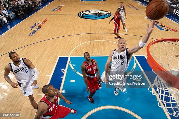 Playoffs: Aerial view of Dallas Mavericks Jason Kidd in action vs Portland Trail Blazers at American Airlines Center. Game 2.Dallas, TX...