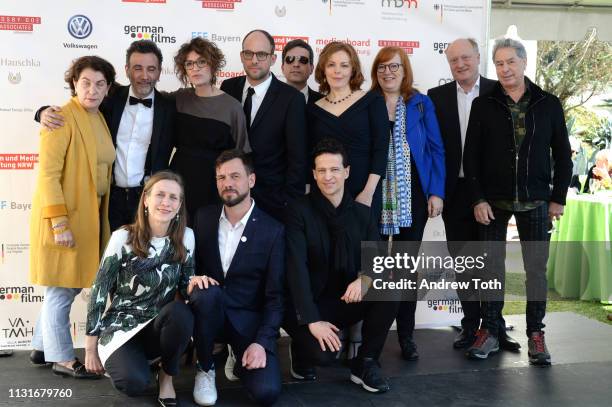 Director Talal Derki and crew from 'Fathers and Sons' attend the German Oscar reception at The Villa Aurora on February 23, 2019 in Pacific...