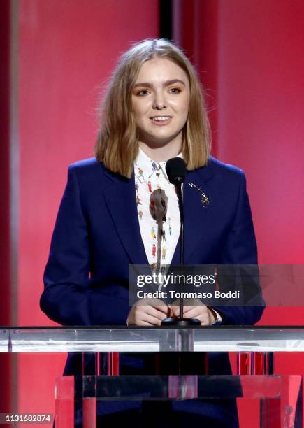 Elsie Fisher speaks onstage during the 2019 Film Independent Spirit Awards on February 23, 2019 in Santa Monica, California.