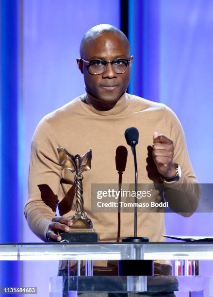 Barry Jenkins accepts Best Director for “If Beale Street Could Talk” onstage during the 2019 Film Independent Spirit Awards on February 23, 2019 in...