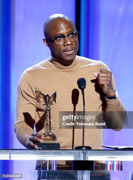 Barry Jenkins accepts Best Director for “If Beale Street Could Talk” onstage during the 2019 Film Independent Spirit Awards on February 23, 2019 in...