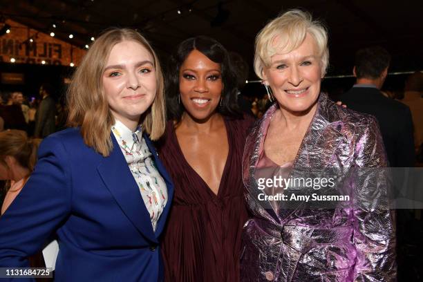 Elsie Fisher, Regina King, and Glenn Close pose during the 2019 Film Independent Spirit Awards on February 23, 2019 in Santa Monica, California.