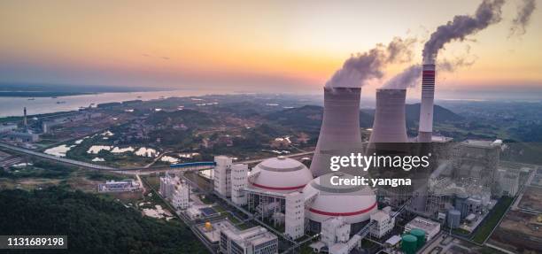 thermal power plant - burning coal stock pictures, royalty-free photos & images