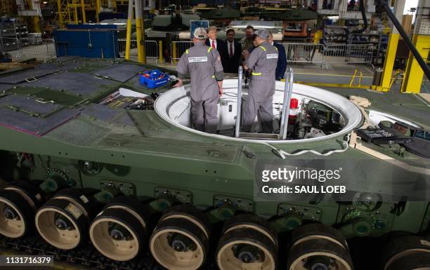President Donald Trump tours the Lima Army Tank Plant at Joint Systems Manufacturing in Lima, Ohio, March 20, 2019.