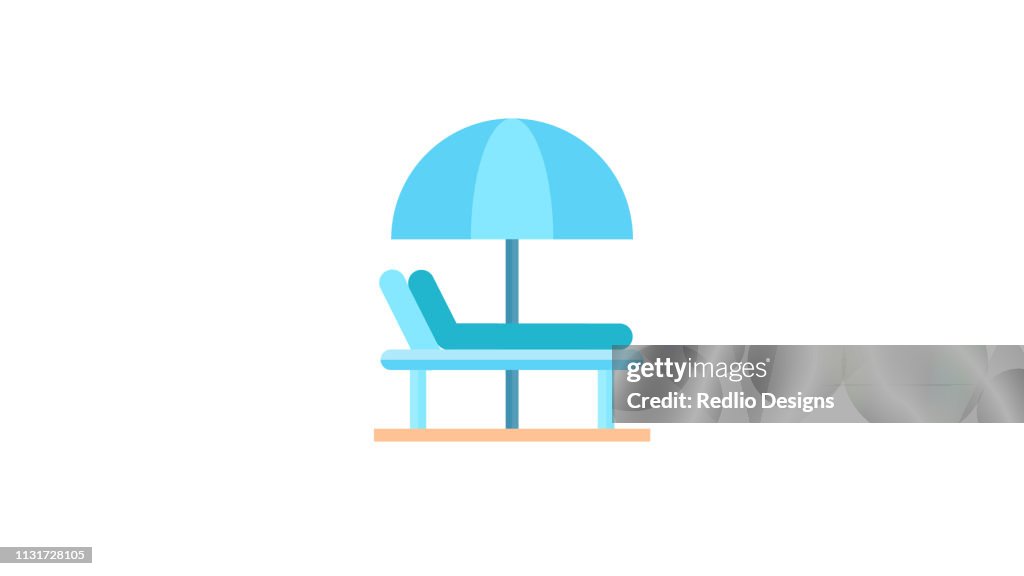 Beach chair and umbrella Icon