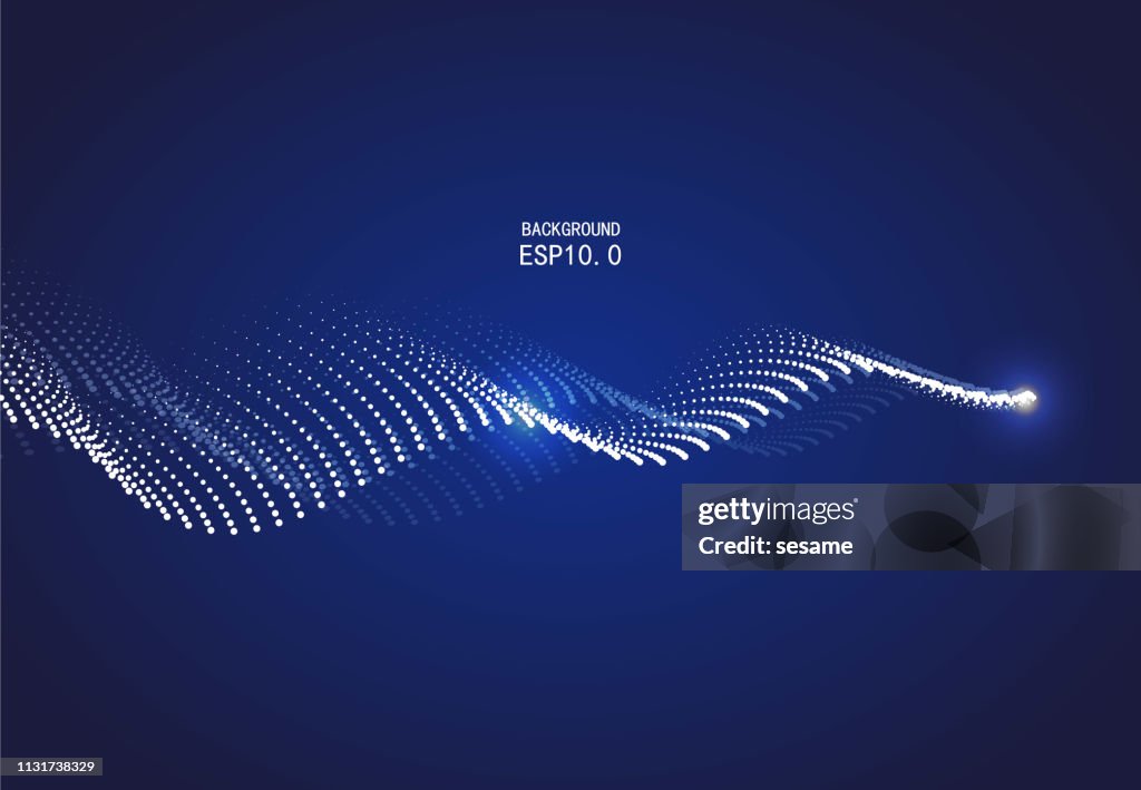 Blue curve particle background
