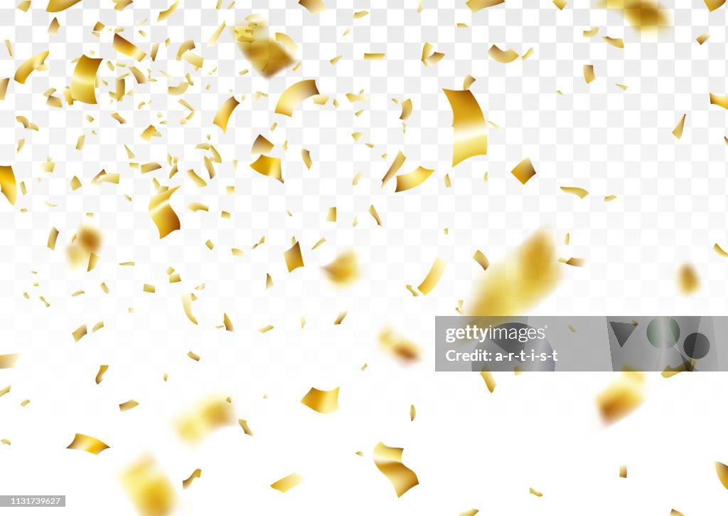 Golden confetti background