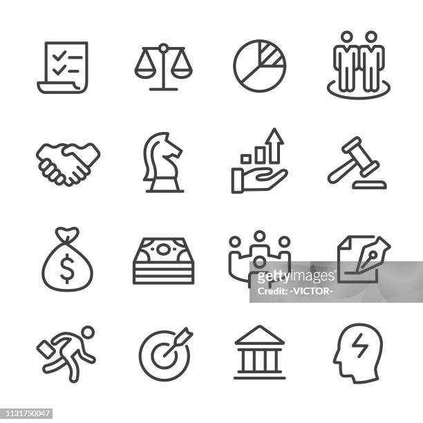 business and investment icons - line series - horse icon stock illustrations