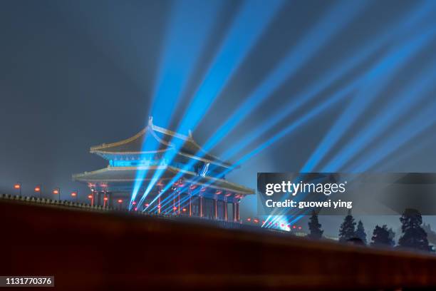 forbidden city light show - 過去 stock-fotos und bilder