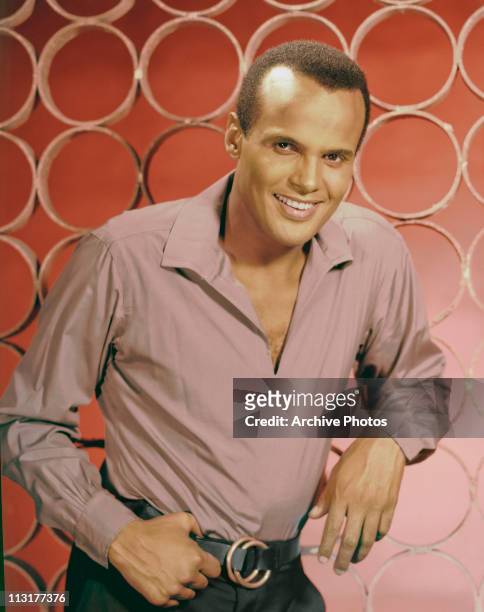 American actor and singer Harry Belafonte poses circa 1956.