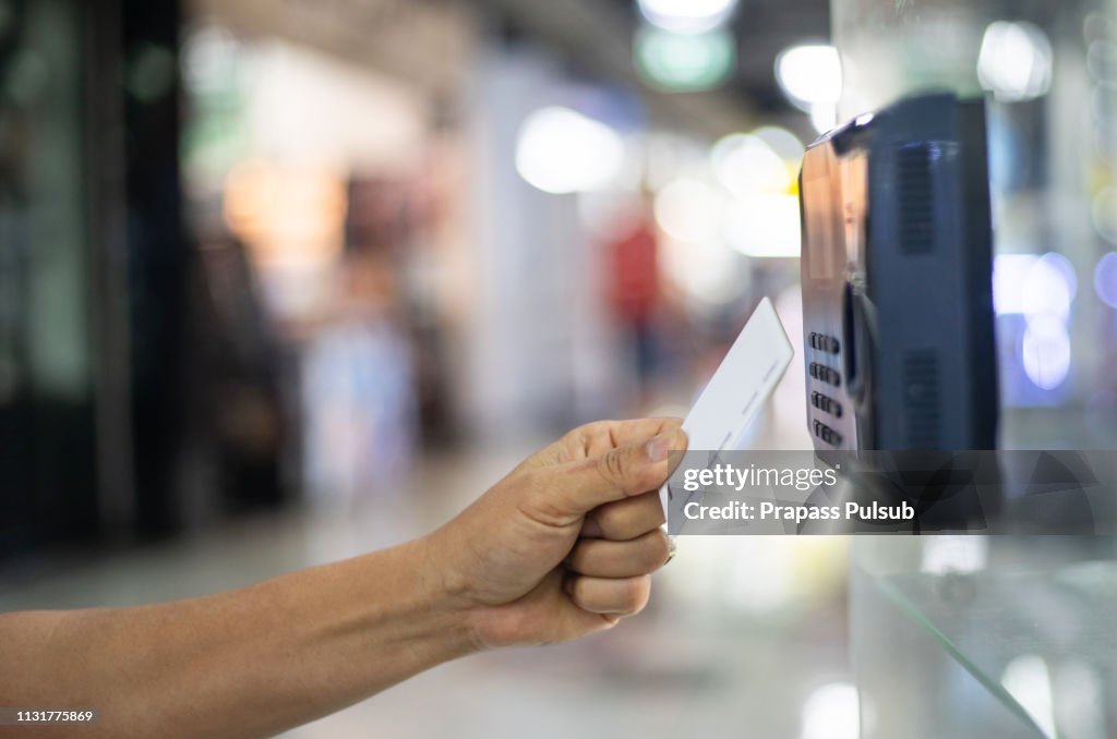 Finger Print And Key Card Scan For Enter Security System High-Res Stock ...