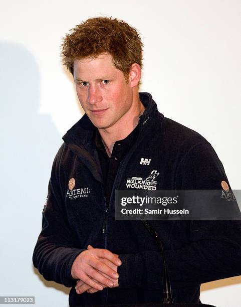 Prince Harry attends a homecoming reception for Walking With The Wounded at BAFTA on April 26, 2011 in London, England.