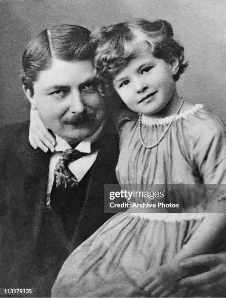 Swedish actress Ingrid Bergman with her father artist Justus Bergman circa 1920.