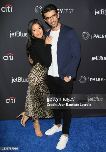 Gina Rodriguez and Justin Baldoni attend the Paley Center For Media's 2019 PaleyFest LA - "Jane The Virgin" and "Crazy Ex-Girlfriend": The Farewell...