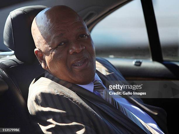 Minister of Justice and Constitutional Development Jeff Radebe arrives at the wedding ceremony of President Jacob Zuma's daughter Duduzile Zuma and...
