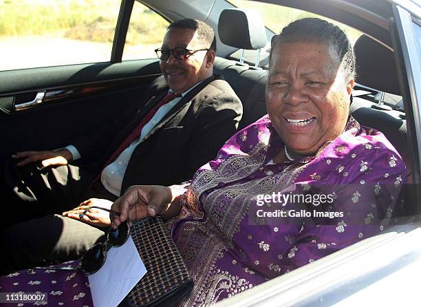 Minister of Science and Technology Naledi Pandor and her husband Sharif Pandor arrive at the wedding ceremony of President Jacob Zuma's daughter...