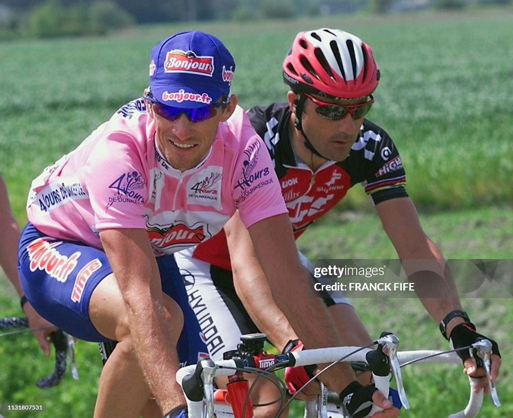 Didier Rous les Français Didier Rous et Laurent Jalabert roulent dans le peloton ...