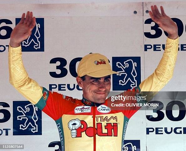 Le coureur italien de l'équipe Polti, Silvio Martinello exprime sa