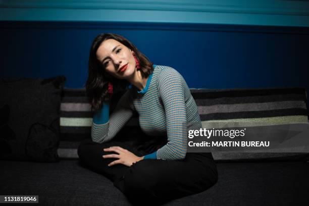 Mexican director Lila Aviles poses during a photo session in Paris on March 21, 2019.