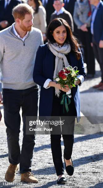 Prince Harry, Duke of Sussex and Meghan, Duchess of Sussex visit a boarding house for girls ages 12 to 18 by the Moroccan NGO 'Education For All' on...