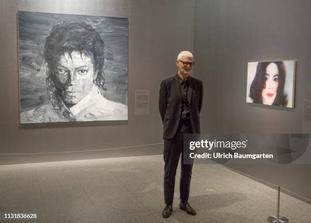Art and Exhibition Hall in Bonn. Michael Jackson exhibition on the Wall. Rein Wolöfs, director of the Art and Exhibition Hall in front of the...