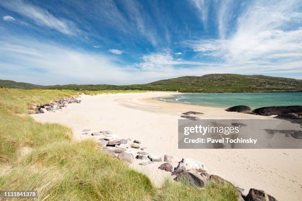 derrynane beach near derrynane abbey ruins from 6th century, kerry county, ireland - beach sand stock pictures, royalty-free photos & images