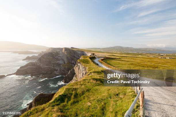 the famous kerry cliffs near portmagee, ring of kerry, ireland - anillo de kerry fotografías e imágenes de stock
