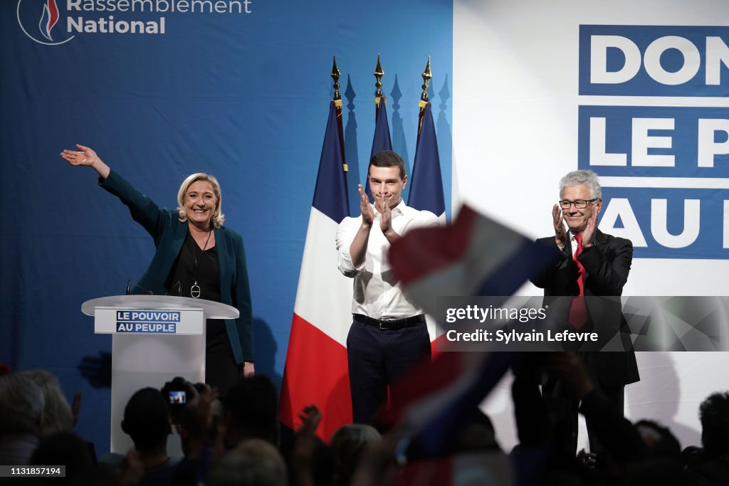 French Far-Right National Rally (RN) Political Party Leader,  Marine Le Pen Holds A Meeting For European Elections' Campaign