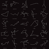 Constellations Thin Line Icon Set