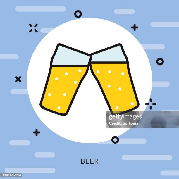 beer bartending icon - bartender serving beer stock illustrations